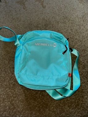 Merrell light green massager cross body several pockets purse